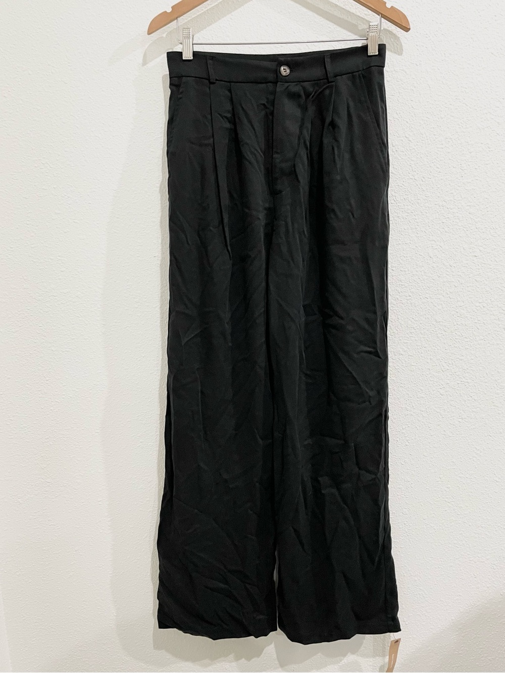 NWT Reformation Mason Black Wide Leg Pants Trouser Contemporary Slim Luxury - Picture 3 of 14